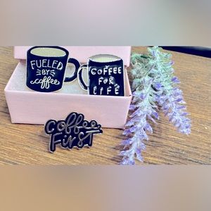 Coffee Pins ( 3 Piece Set) / Coffee First